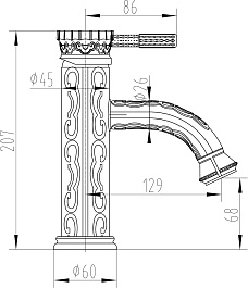 Milacio Смеситель для раковины Villena MC.504.BBR черная бронза – фотография-2